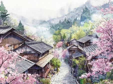昔の日本をイメージしたイラスト