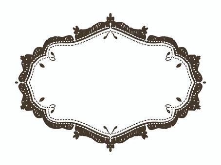 ナチュラルテイストの大きな手書き風飾り枠 飾り枠,フレーム,手描き,装飾,アンティーク,ヴィンテージ,レトロ,クラシック,高解像度,ラベルのイラスト素材