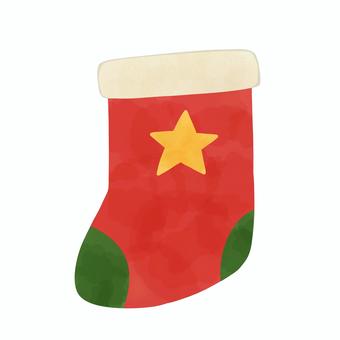 クリスマス靴下 クリスマス靴下 クリスマス,靴下,可愛い,ゆるい,手描き,デコレーション,絵本,挿絵,画像,アイコンのイラスト素材