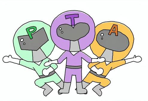 PTAレンジャー_歓迎 pta,pta役員,pta活動,レンジャー,ヒーロー,小学校,中学校,配布物,お便り,おたよりのイラスト素材