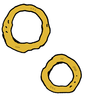 イカリングフライ イカ,リング,フライ,輪,魚介類,海の幸,食べ物,揚げ物,温かい,惣菜のイラスト素材