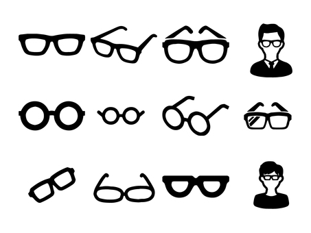 Illustration, JPG, PNG and AI Illustration, glasses, pictogram, set, JPG, PNG and AI