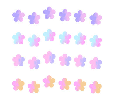 ゆめかわ　お花のラインパターン素材 ゆめかわ,夢可愛い,ゆめかわいい,花,パステル,パステルカラー,素材,ライン,ライン素材,パターンのイラスト素材