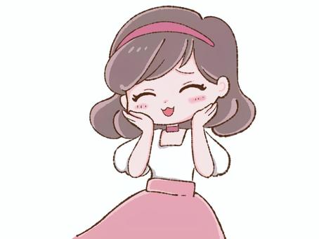 恥じらうヒロイン ヒロイン,恥じらう,恥ずかしい,赤面,ぶりっ子,あざとい,はにかむ,嬉しい,楽しい,はしゃぐのイラスト素材