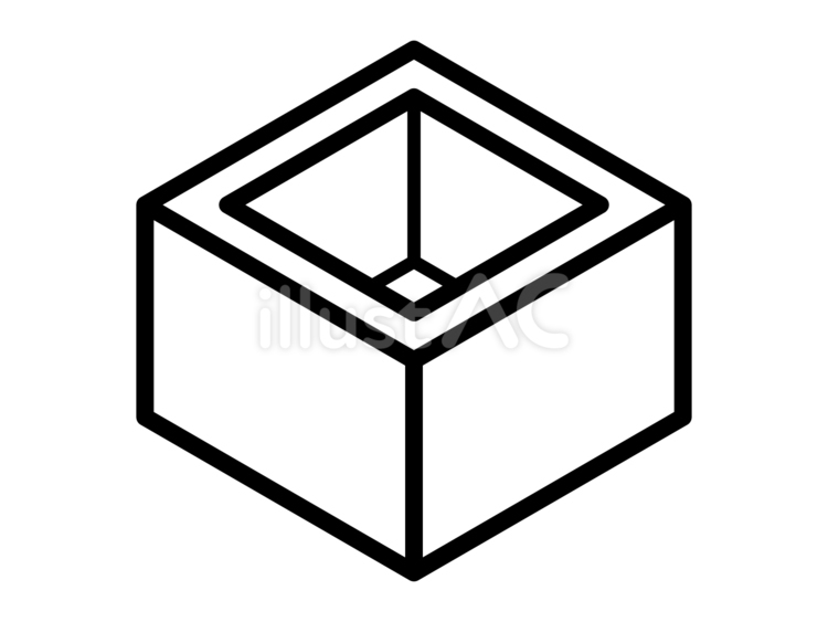 升の図形 升,枡,器のイラスト素材