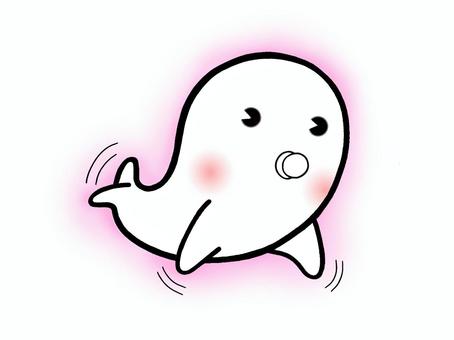 ハロウィン用イラスト（幼おばけ）0120 ハロウィン,おばけ,あかちゃん,かわいい,おしゃぶり,ゆるキャラのイラスト素材