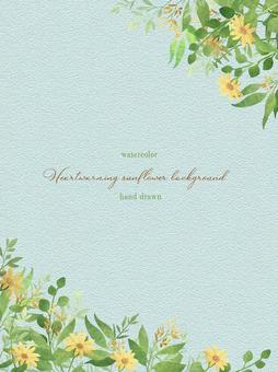 Heartwarming sunflower watercolor background vertical composition, JPG, PNG and AI Heartwarming sunflower watercolor background vertical composition, , JPG, PNG and AI