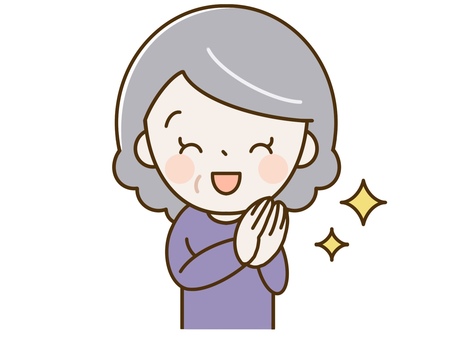 感激するシニア女性 人物,女性,おばあさん,おばあちゃん,祖母,シニア,お年寄り,高齢者,老人,老後のイラスト素材