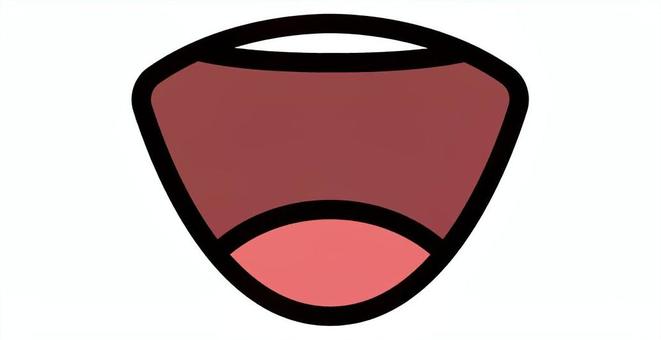 ポップなキャラクターの口　笑顔 口,笑顔,笑う,リアクション,表情,キャラクター,ベロ,舌,歯,ポップのイラスト素材