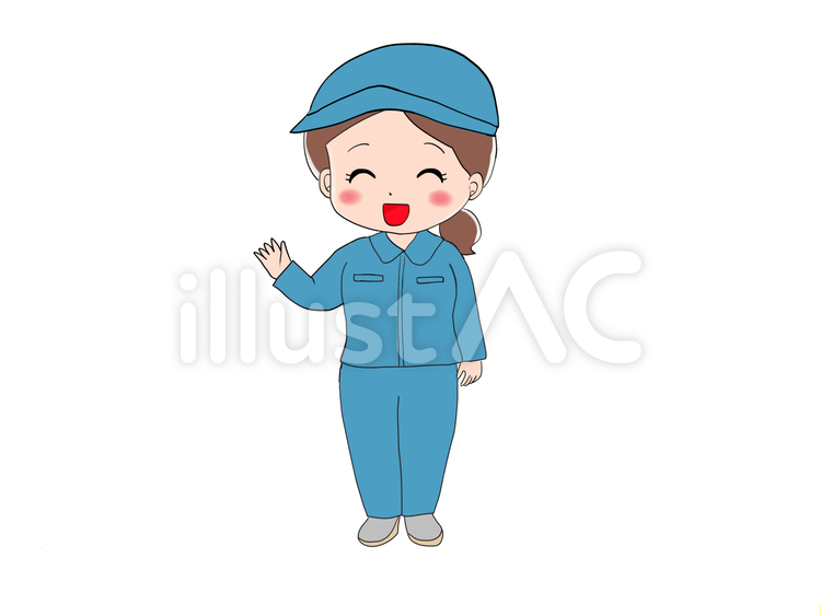 作業服の女性案内２ 作業服,仕事,案内のイラスト素材