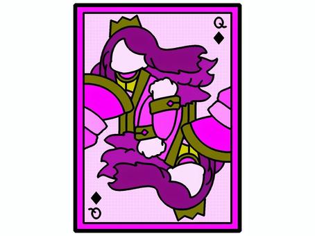 ダイヤのクイーンのトランプアイコン『紫』 クイーン,トランプ,ダイヤ,マーク,文字,アルファベット,モチーフ,カラー,カード,ゲームのイラスト素材