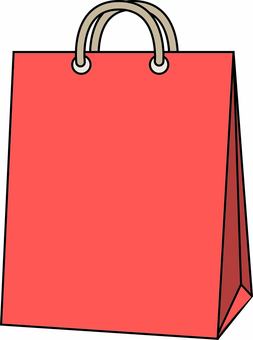 紙袋 紙袋,シンプル,線画,赤,手提げ,セール,買い物のイラスト素材