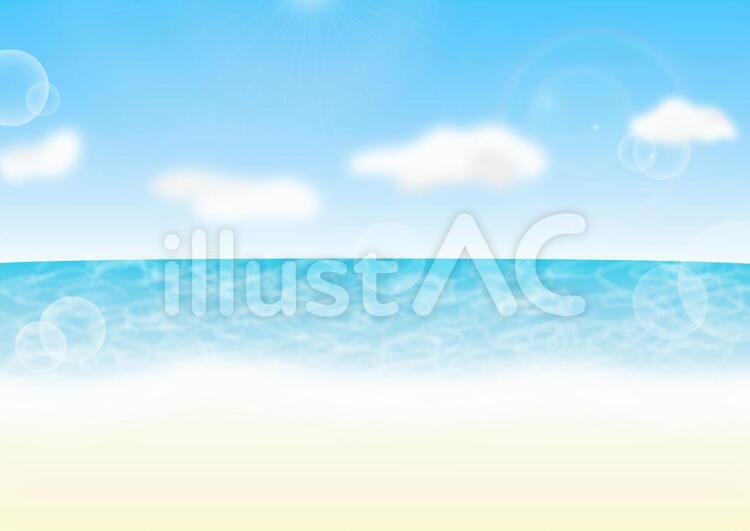 海 うみ,波,太陽のイラスト素材