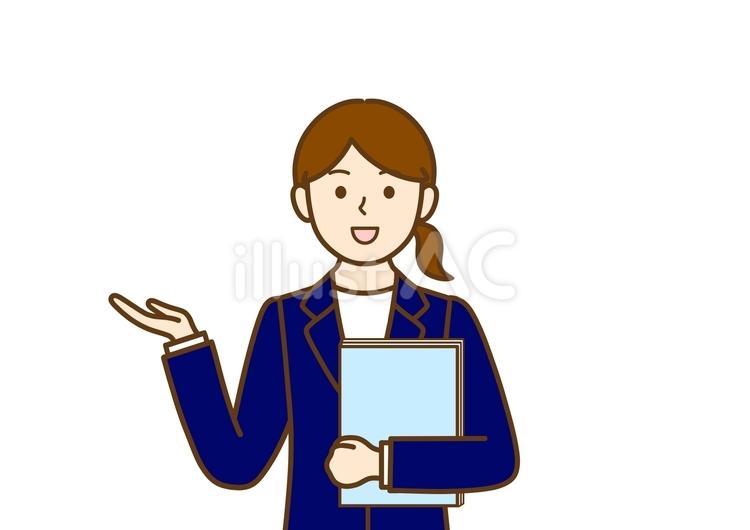 案内をする秘書・一般事務員の女性 スーツ,女性,説明のイラスト素材