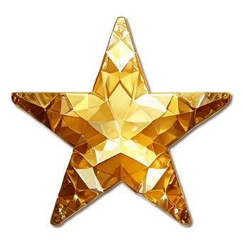 ゴールドスター 星,スター,ゴールド,金,宝石,ジュエル,ダイヤ,ダイヤモンド,クリスタル,立体のイラスト素材