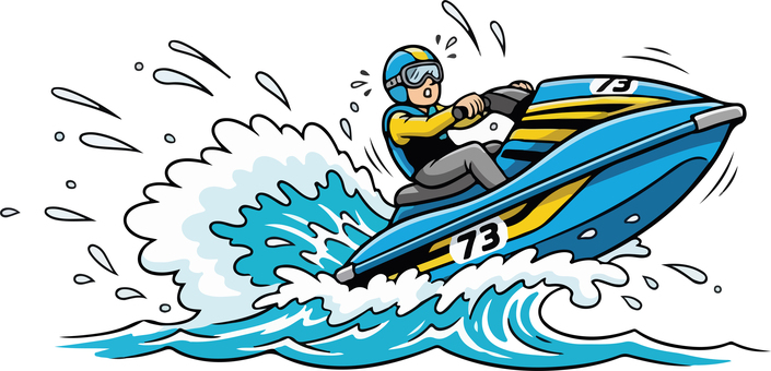 ジェットスキー ジェットスキー,乗りもの,海,水上スキー,水上,アウトドア,乗り物,水上オートバイ,ヘルメット,スポーツのイラスト素材