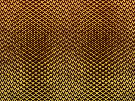 金色和柄パターン【青海波】蒔絵風 和柄,金色,蒔絵,背景,シームレスパターン,手描き,金蒔絵,金粉,漆塗り,ゴールドのイラスト素材