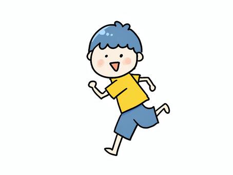 男の子_走る01 走る,男の子,子ども,シンプル,かわいいのイラスト素材