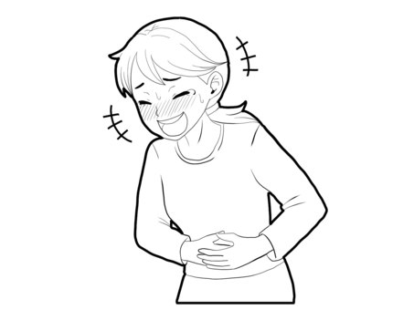 【白黒】大爆笑な女の人【線画】 爆笑,笑い,ゲラ,女性,萌え絵,白黒,線画のイラスト素材
