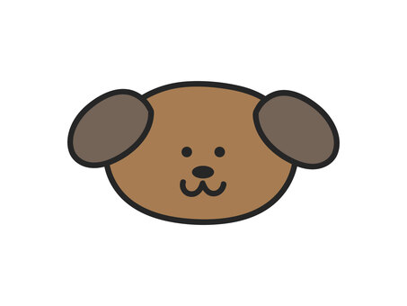 手描きの犬イラスト【戌　干支】 戌,犬,干支,手描き,アイコン,ベクター,シンプル,可愛い,挿絵,学校プリントのイラスト素材