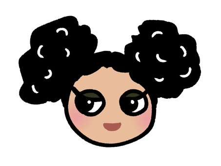 ふわふわヘアスタイルの女の子 人,女子,女の子,ハーフ,混血,ミックス,髪型,癖毛,カーリーヘア,ふわふわのイラスト素材