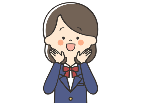 呼びかける女子学生 呼ぶ,声かけ,集客,応援,注目,お知らせ,誘導,声援,女の子,高校生のイラスト素材