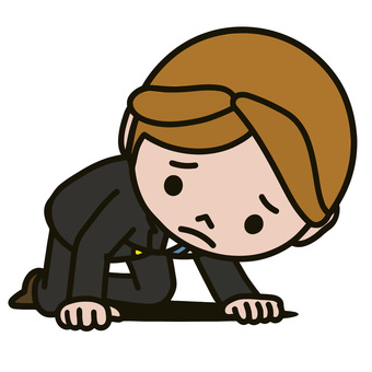 探す人 探し物,見つからない,困惑,見えない,探索,地面,男性,スーツ,ビジネス,会社員のイラスト素材