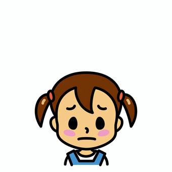 女の子　困り顔 困り顔,女の子,子供,不満,幼児,困惑,顔,困る,嫌,不機嫌のイラスト素材