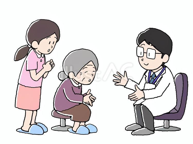 認知症検査イラスト 認知症,医師,女性のイラスト素材