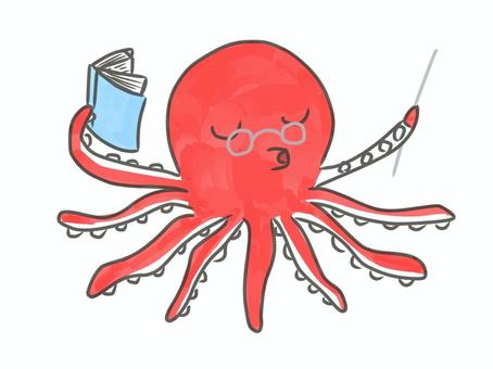 Octopus teacher to explain, JPG and PNG Octopus teacher to explain, octopus, this, pointing rod, JPG and PNG