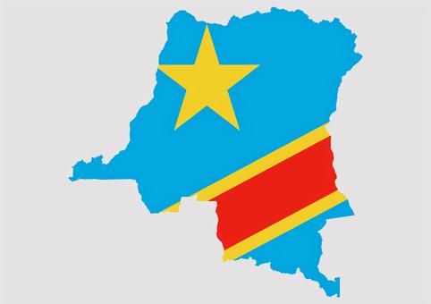 コンゴ民主共和国の地図（国旗柄） コンゴ民主共和国,地図,国旗,外国,海外,地理,土地,国土,地形,世界のイラスト素材