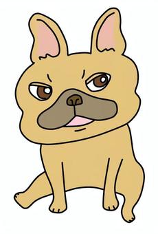 お座りするフレンチブルドックフォーン フレンチブルドック,フレブル,鼻ぺちゃ犬,かわいい,ゆるい,手描き,ブヒ,フォーン,お座りのイラスト素材