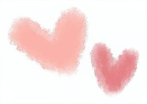 ほんわかダブルハート ハート,ピンク,水彩風,マーク,アイコン,優しい,気持ち,愛情表現,好き,ラブのイラスト素材