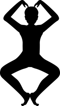 ふざける ふざける,楽しい,ポーズ,バカ,一発芸,人物,シルエットのイラスト素材