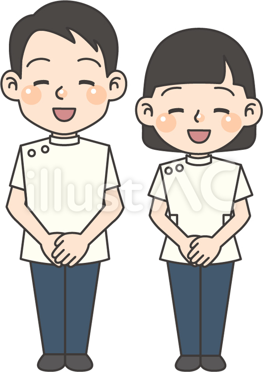 挨拶する療法士 理学療法士,言語聴覚士,作業療法士のイラスト素材
