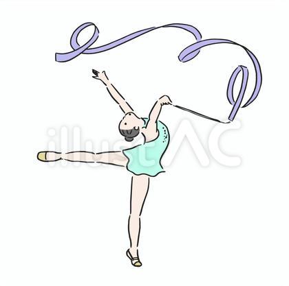 新体操をする女の子(リボン)