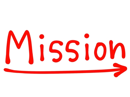Missionの文字（赤色） ミッション,使命,目的,活動,役割,責任,価値,達成,挑戦,指針のイラスト素材