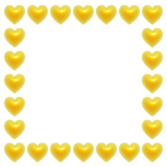 黄色いハートの正方形3Dフレーム ハート,フレーム,3d,立体,パターン,正方形,マーク,可愛い,バレンタイン,フェミニンのイラスト素材