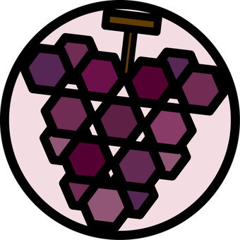 ブドウ ブドウ,アイコン,果物,果実,フルーツ,丸,紫,狩り,巨峰,デラウエアのイラスト素材