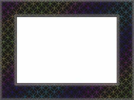 七宝模様の額縁フレ−ム　黒 七宝,模様,額縁,フレーム,ポストカード,メッセージカード,飾り枠,あしらい,背景なし,グラデーションのイラスト素材