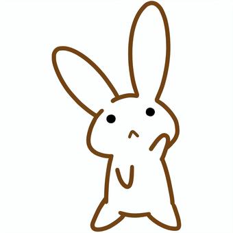 ゆるいうさぎはーい うさぎ,兎,動物,キャラクター,マスコット,手描き,手書き,白,ゆるい,かわいいのイラスト素材