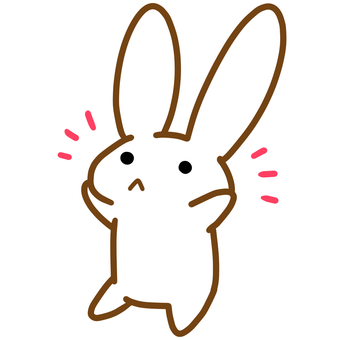 ゆるいうさぎばんざい うさぎ,兎,動物,キャラクター,マスコット,手描き,手書き,白,ゆるい,かわいいのイラスト素材