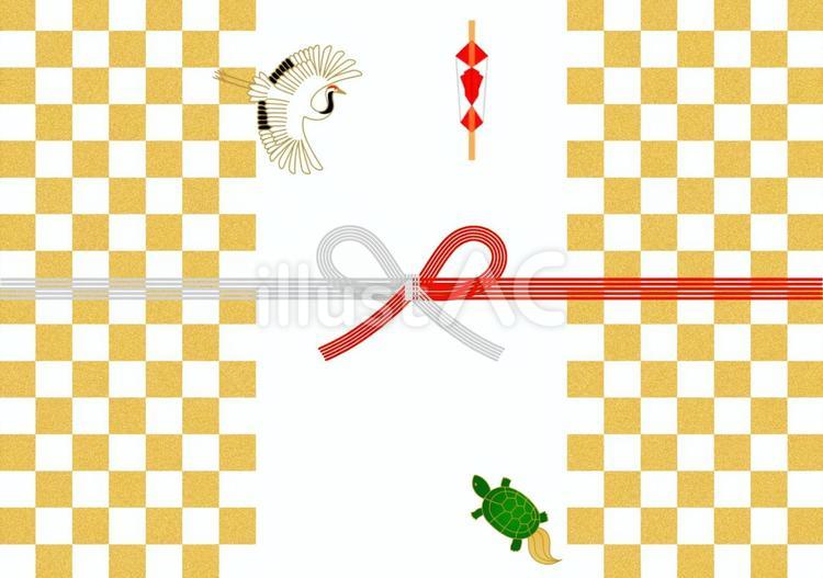 鶴・亀・敬老の日・長寿祝いの熨斗 敬老,長寿,祝のイラスト素材