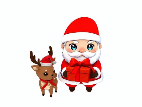 クリスマスプレゼントギフトサンタトナカイ クリスマス,サンタクロース,サンタ,トナカイ,サンタトナカイ,クリスマスプレゼント,クリスマスケーキ,プレゼント,ケーキ,ギフトのイラスト素材