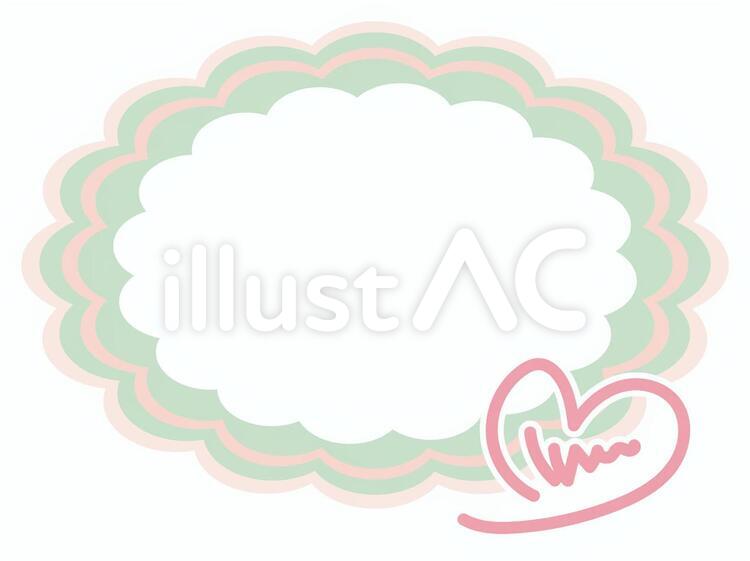 枠・ハート 枠,見出し,タイトルのイラスト素材