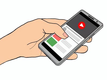 スマホを持つ手01(動画再生画面) スマホを持つ手01(動画再生画面) スマホ,テクノロジー,画面,スマートフォン,携帯,携帯電話,電話,tel,電子機器,モバイルのイラスト素材