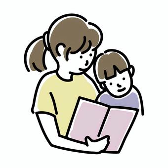 mom reading a book to a child, , JPG, PNG and EPS