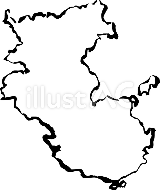 和歌山県（筆書き） 和歌山,筆,地図のイラスト素材