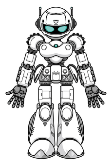 未来的で高性能な白いAIロボット ロボット,アンドロイド,ai,ヒューマノイド,サイボーグ,機械,高性能,白,全身,人型のイラスト素材