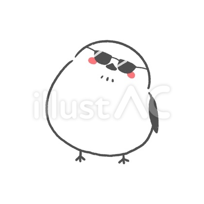 サングラスをかけたシマエナガ